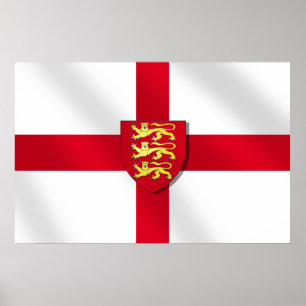 Poster A bandeira transversal Inglaterra de St George 3