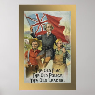 Póster "A bandeira velha - a política velha - o líder
