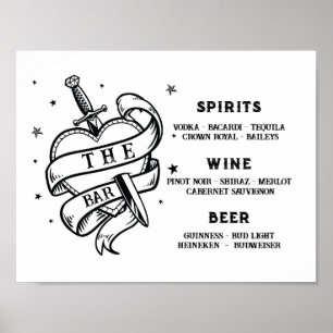 Poster A Bar Tradicional Tattoo Heart Rock