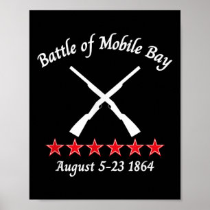 Poster A Batalha Civil Da Baía Móvel De Alabama, 1864