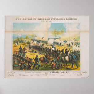 Póster A Batalha da Guerra Civil de Shiloh Pittsburg Land