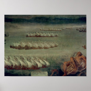 Póster A batalha de Lepanto, o 7 de outubro de 1571