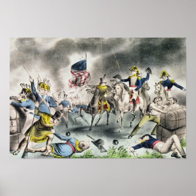 Póster A Batalha de Nova Orleans, pub. Nathaniel Currier (Frente)