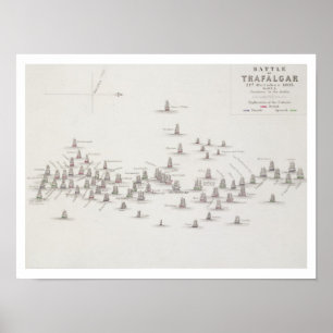 Póster A batalha de Trafalgar, o 21 de outubro de 1805,