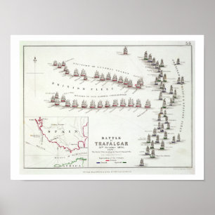 Póster A batalha de Trafalgar, o 21 de outubro de 1805, o