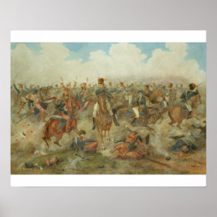 Poster A batalha de Waterloo, o 18 de junho de 1815 (w/c