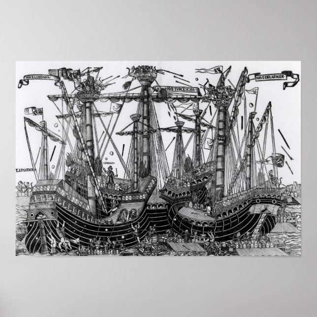 Póster A Batalha de Zonchio em 1499 (Frente)