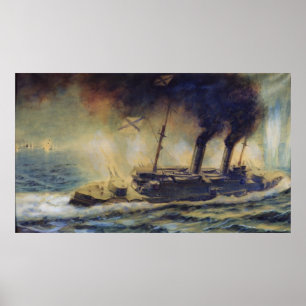 Póster A batalha do golfo de Riga, em agosto de 1915,