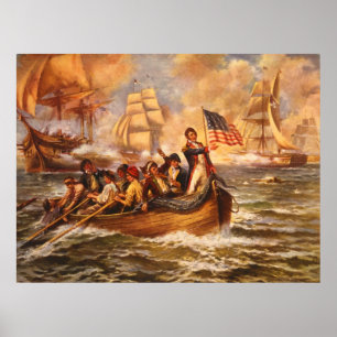 Póster A batalha do Lago Erie por Percy Moran
