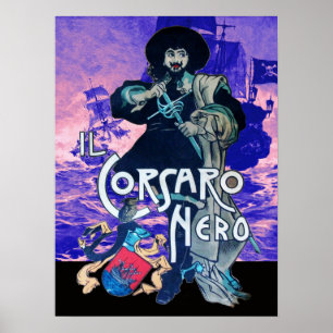 Póster A Batalha do NEGRO CORSAIR/Navio Pirata é Rosa Azu