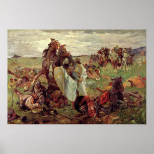 Poster A batalha entre Russo e Tatars, 1916