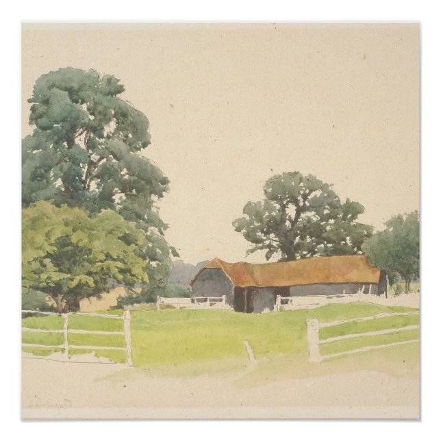 Póster A Bedfordshire Farmyard (século XIX) (Frente)