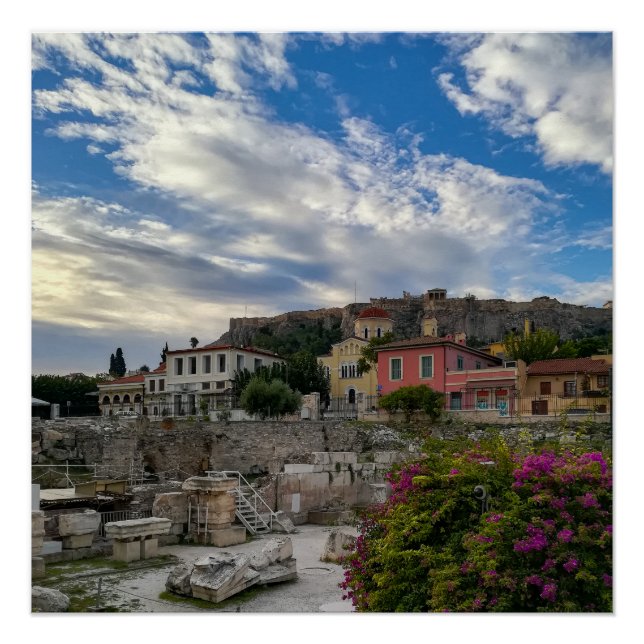 Póster A bela e colorida Atenas  (Frente)