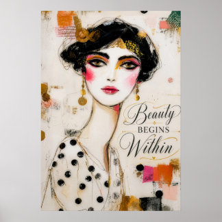 Poster A Beleza Começa Dentro Feminina Elegante