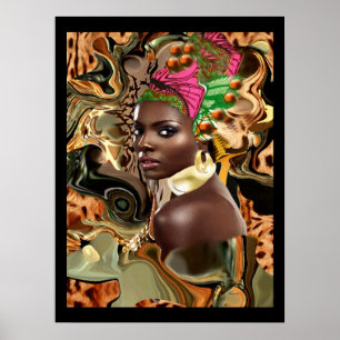 Póster A beleza de uma flor africana da selva