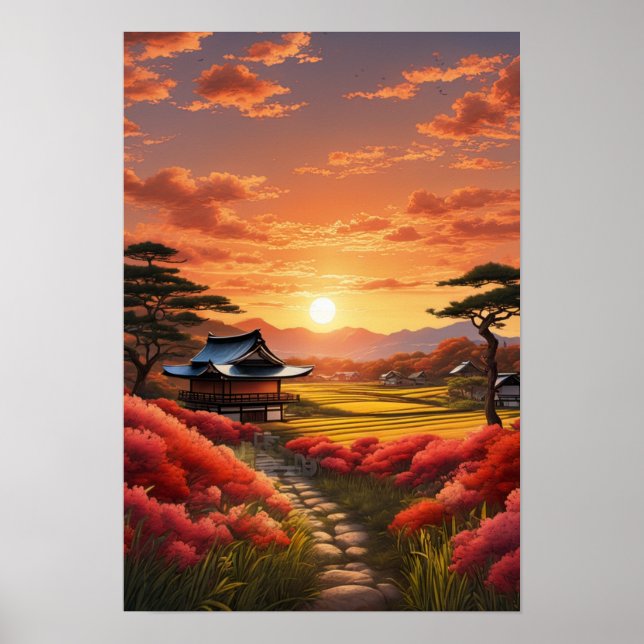 Poster A beleza do sol no campo japonês (Frente)