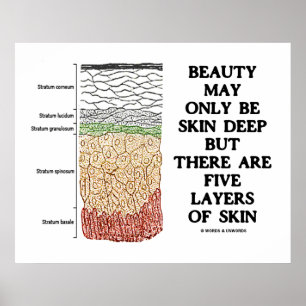 Póster A beleza pode ser superficial mas cinco camadas de