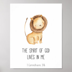 Poster A Bíblia Infantil Versa o Espírito de Deus Mora 
