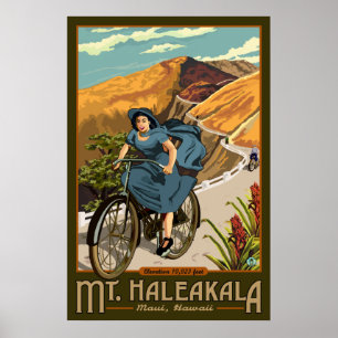Poster A bicicleta do Mt. Haleakala monta Havaí