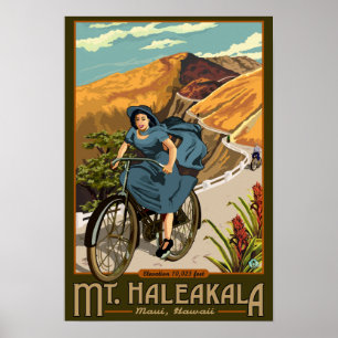 Poster A bicicleta do Mt. Haleakala monta Havaí