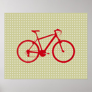 Póster a bicicleta vermelha