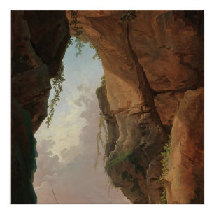Póster A Boca de uma Caverna (1784) Hubert Robert