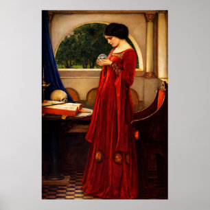 Poster A Bola de Cristal por John William Waterhouse