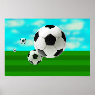 Poster A bola de futebol das bolas de salto ventila o