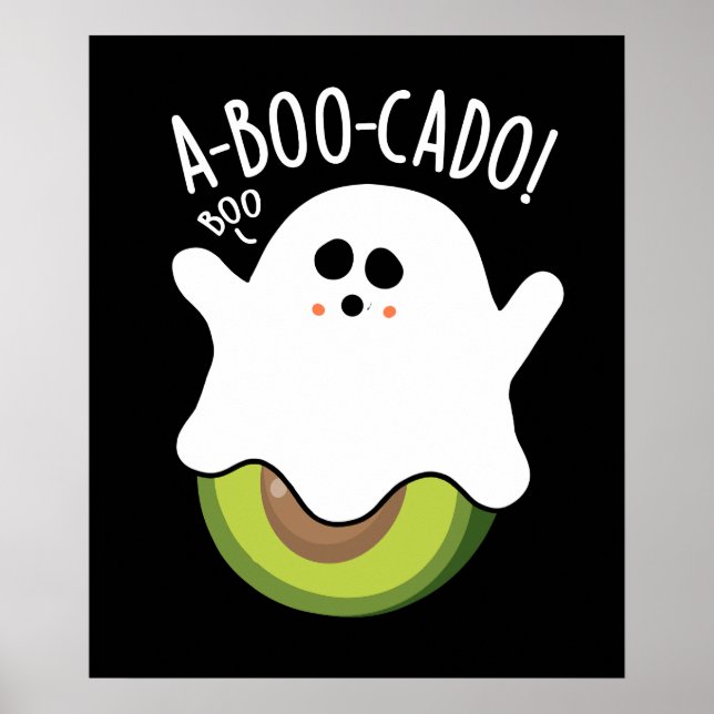 Poster A-boo-scado Funny Avocado Pun Dark BG (Frente)