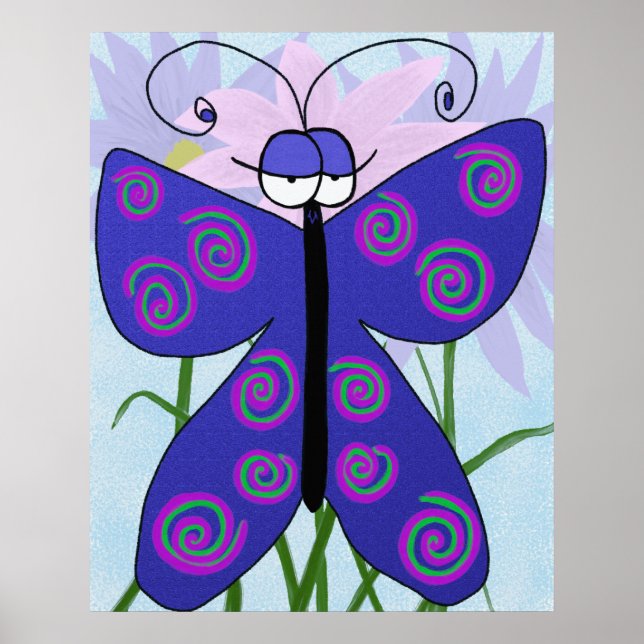 Poster A Borboleta Cuta Com Pintura De Atitude (Frente)