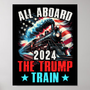 Poster A Bordo Do Trem De 2024 Trump 2024 Americano