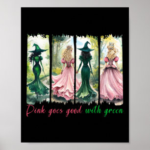 Poster A Bruxa Rosa Fica Bem Com A Bruxa Verde Do Hallowe