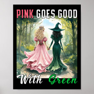Poster A Bruxa Rosa Fica Bem Com A Bruxa Verde Do Hallowe