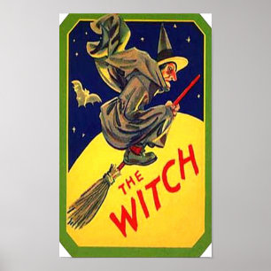Póster A Bruxa Vintage Halloween