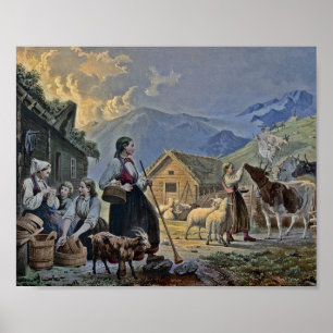 Póster A cabana do Shepherdess na montanha