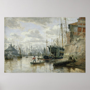 Poster A cabana rústica de madeira no porto de Hamburgo,