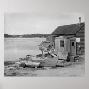Póster A Cabine do pescador, 1900. Foto do vintage