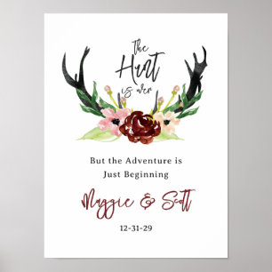 Poster A caça está sobre o casamento floral de Borgonha