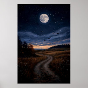 Poster A Caça - Misteriosa Paisagem de Lua Completa