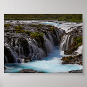 Poster A cachoeira Bruararfoss na Islândia