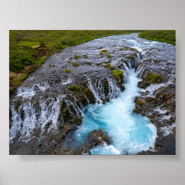 Poster A cachoeira Bruararfoss na Islândia (Frente)