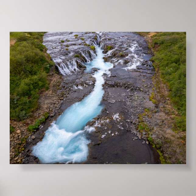 Poster A cachoeira Bruararfoss na Islândia (Frente)