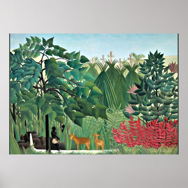 Poster A cachoeira de Henri Rousseau (Frente)