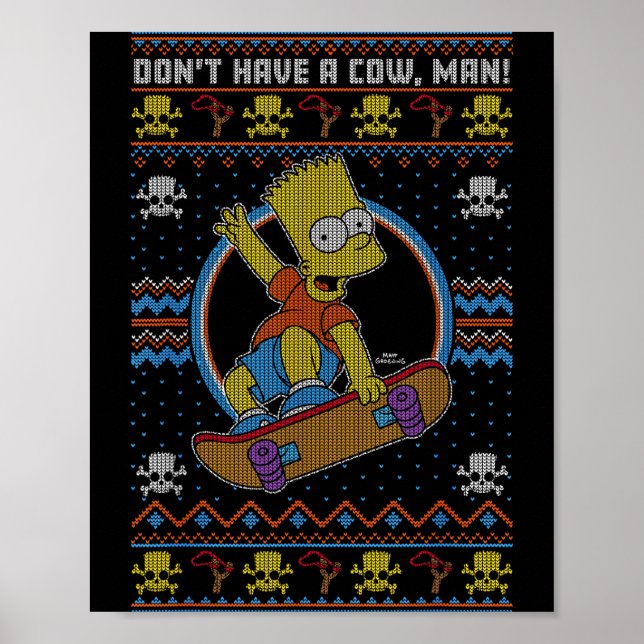 Poster A camisola feia de Natal Bart não tem uma vaca (Frente)
