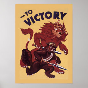 Poster À campanha de propaganda da guerra do ~ de Canad