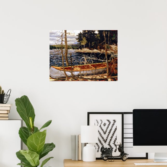 Poster A Canoa, arte de Tom Thomson, (Escritório em casa)