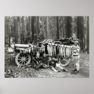 Póster A captura do dia em Lagoa grande, 1908