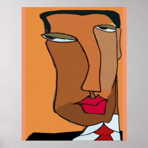 Póster A cara 7 do homem abstrato