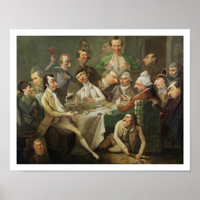 Poster A Caricature Group, c.1776 (óleo na canvas) (Frente)