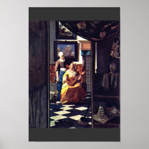 Póster A carta de amor, por Johannes Vermeer